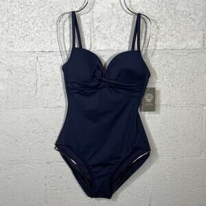 Vince Camuto Women's Draped V-Neck One-Piece Swimsuit 8